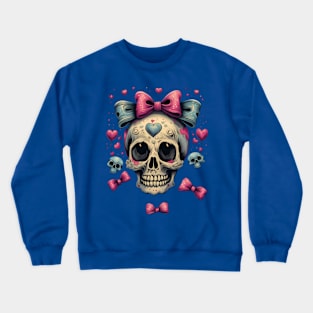 Skull with Bows Crewneck Sweatshirt